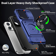 iPhone wallet case with two-card holder and rotating ring stand — view 3