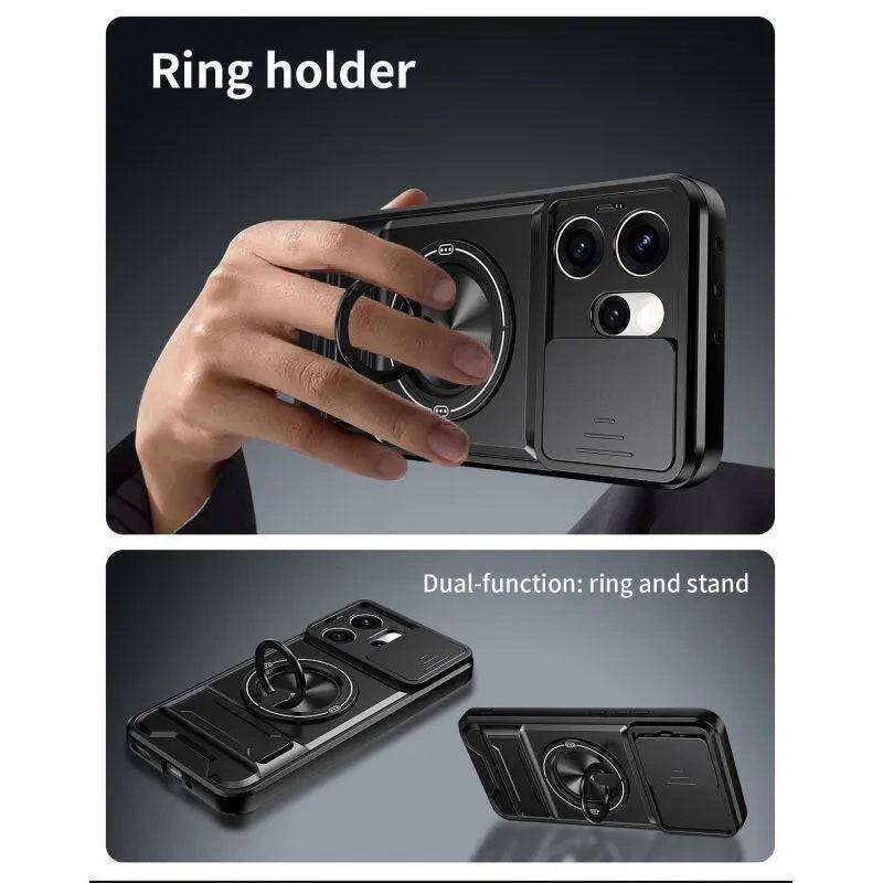 Military-Grade iPhone Case with Sliding Camera Cover & Ring Stand — view 4
