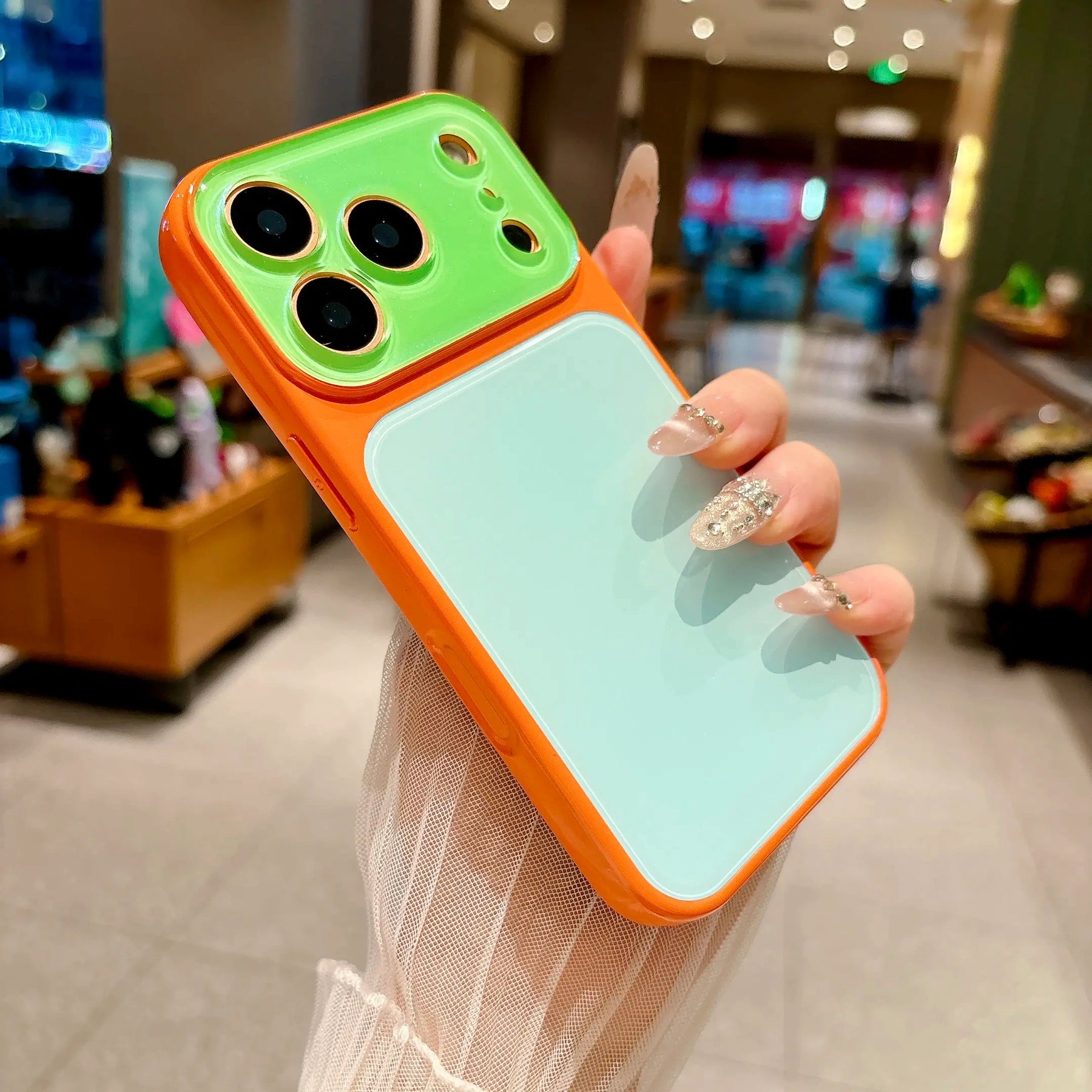 # summervibedopamine Contrast Color Suitable for iPhone 17 16 15 14 13 Pro Max Phone Case Contrast Color Full Lens Protection Compatible with iPhone 17 Pro Max Case  No paint peeling off, anti-fall and wear-resistant  #DealsForYouDays - Color Light blue (variant image)