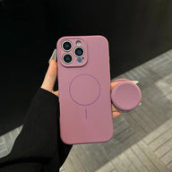 Magnetic Stand Liquid Silicone Full Coverage Phone Case with AI Capture Button, Compatible with iPhone 13 to iPhone 18 Pro Max--3994 (main image)