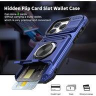 iPhone wallet case with two-card holder and rotating ring stand — view 4