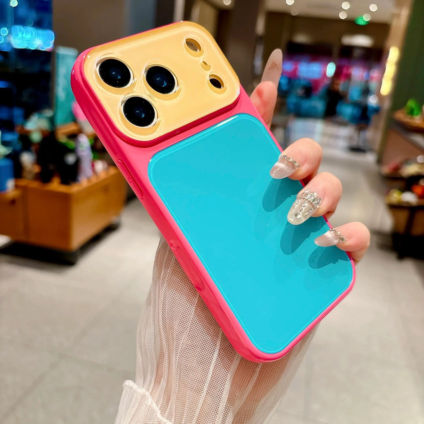 # summervibedopamine Contrast Color Suitable for iPhone 17 16 15 14 13 Pro Max Phone Case Contrast Color Full Lens Protection Compatible with iPhone 17 Pro Max Case  No paint peeling off, anti-fall and wear-resistant  #DealsForYouDays - Color Blue (variant image)