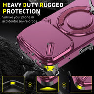 Heavy-duty iPhone case with sliding camera cover and ring stand — view 7