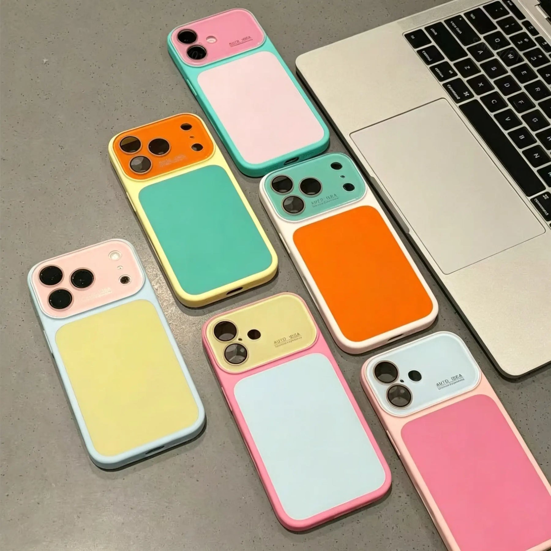 Summer Vibe Dopamine Color Block Phone Case for iPhone 17/16/15/14/13 Pro Max – Soft Touch Minimal Aesthetic Shockproof Cover, Cute Multi-Color Everyday Protective Case.LU7 (main image)