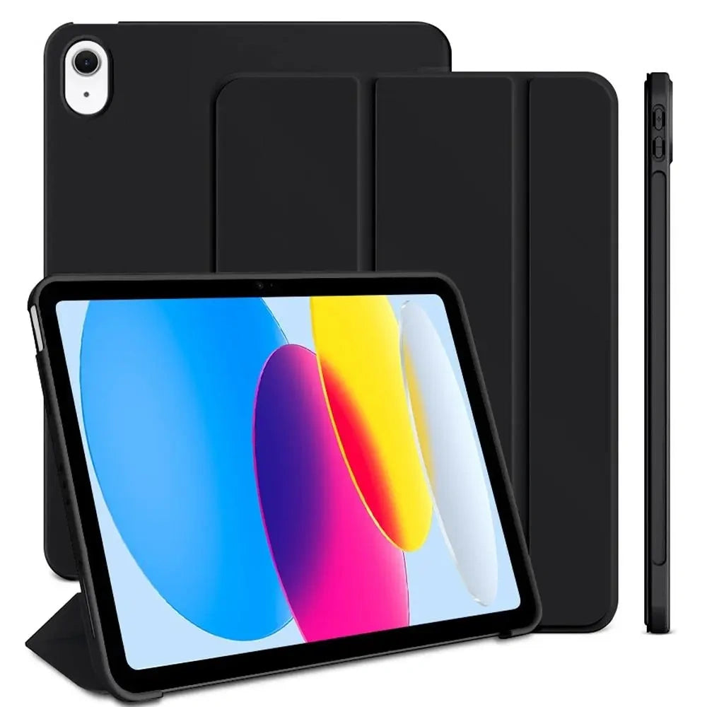 Solid Color Tablet Case, 1 Pc Durable Shockproof Protective Cover Compatible with iPad Series, Tablet Case for Everyday Use, Electronic Accessories, Tablet Casing - Color Black (variant image)