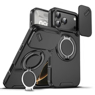 Heavy-duty iPhone case with sliding camera cover in Black
