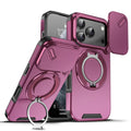 Heavy-duty iPhone case with sliding camera cover in Burgundy