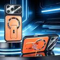 iPhone Camera Lens Protection Case with Invisible Stand in Orange