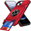 iPhone wallet case with card holder in Red