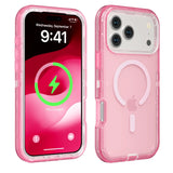 3-in-1 Transparent Phone case for iPhone 17 Pro Max 17 Air 16 15 14 13 Pro Max,Compatible with MagSafe, Durable Dual Layer Transparent Magnetic Phone Cases, Heavy Duty Shockproof and Anti-Drop Protective Cover - Color Red (variant image)
