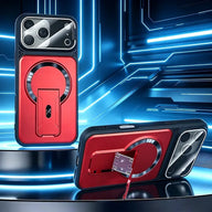 iPhone Camera Lens Protection Case with Invisible Stand in Red