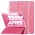 INFILAND Compatible with iPad Case, Glitter Cover with Sparkly Clear Back, Pencil Holder, for Kids Girls Computer Tablet Casing Protection Protective - Color Rose Pink (variant image)
