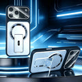 iPhone Camera Lens Protection Case with Invisible Stand in Silver