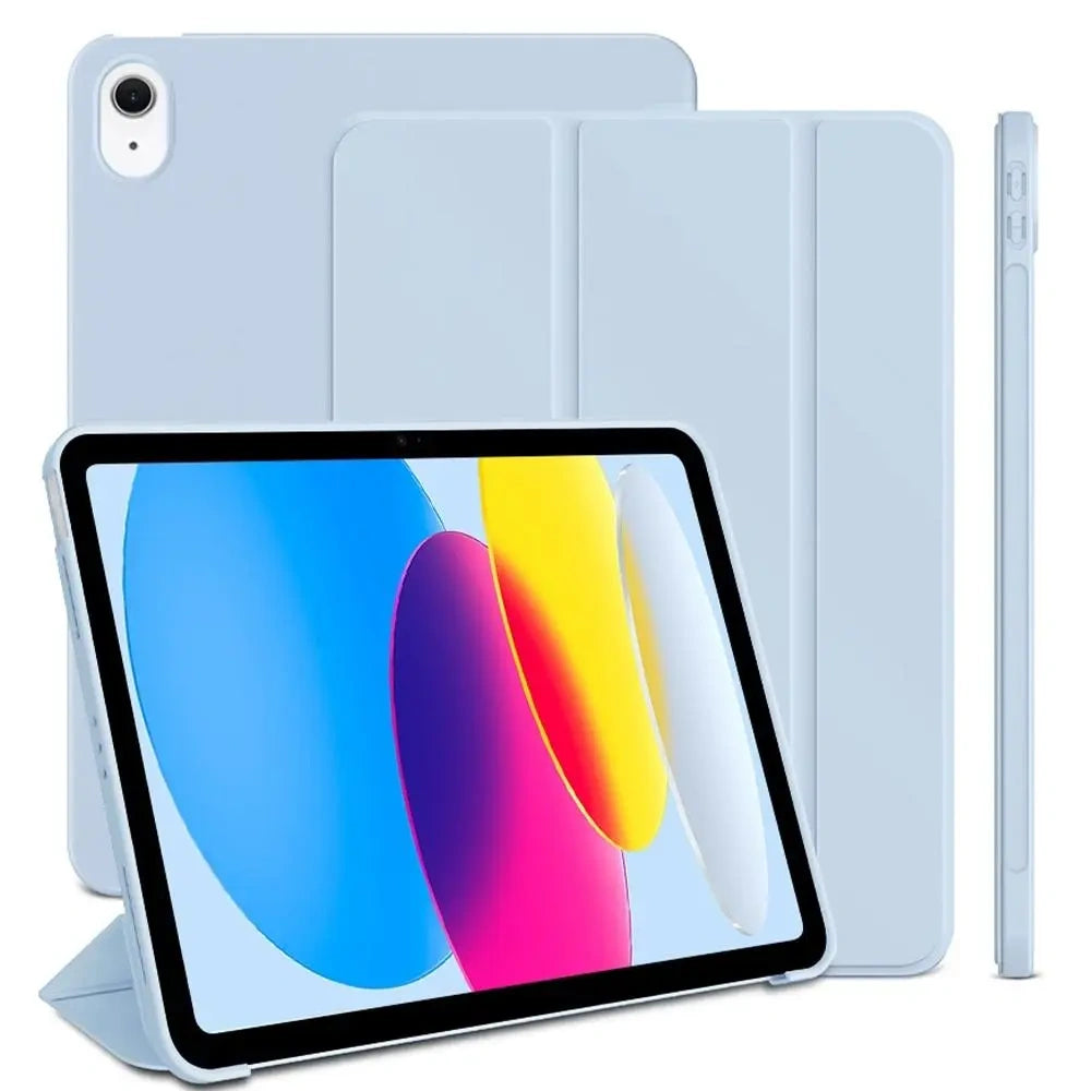 Solid Color Tablet Case, 1 Pc Durable Shockproof Protective Cover Compatible with iPad Series, Tablet Case for Everyday Use, Electronic Accessories, Tablet Casing - Color Sky Blue (variant image)