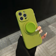 Magnetic Stand Liquid Silicone Full Coverage Phone Case with AI Capture Button, Compatible with iPhone 13 to iPhone 18 Pro Max--3994 - Size Cardamom Green + Stand (variant image)