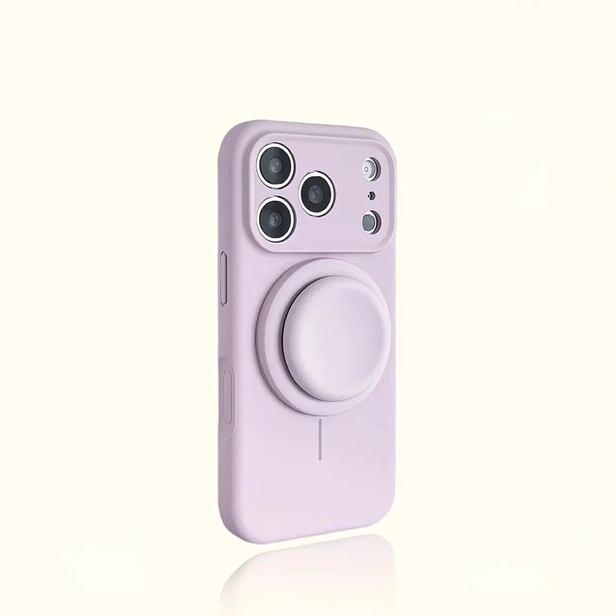 Magnetic Stand Liquid Silicone Full Coverage Phone Case with AI Capture Button, Compatible with iPhone 13 to iPhone 18 Pro Max--3994 - Size Morandi Purple + Stand (variant image)